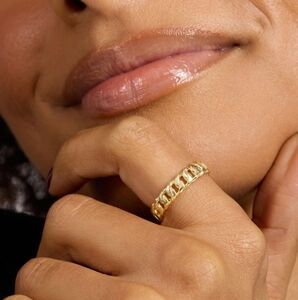 Melinda Maria Baby Julian Chain Ring - Gold New Size 5 ✨️FIRM